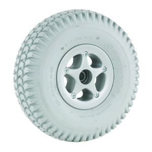 Power wheelchair wheel 3.00'' - 4'', aluminium rim, split, grey tyre, IA-2804N pattern, tube