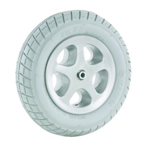 Power wheelchair wheel 8 1/2'' x 2'', aluminium rim, split, grey tyre, IA-2610 pattern, tube