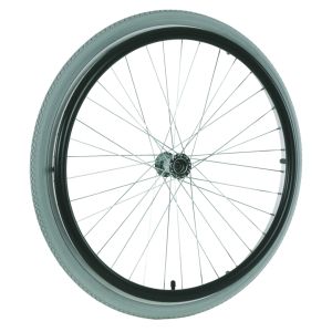 Rear wheel 22'', d12 mm bearing, aluminium rim, plastic pushrim, grey pneumatic tyres with tubes