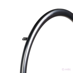 Pushrim OMOBIC SIMI S 25'', 535 mm fitting distance, with silicone strip, silver shiny anod. aluminium, with 6 splices