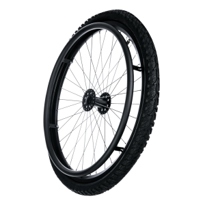Rear wheel OMOBIC CHALLENGER 24'', right, d12 mm bearing, black rim, black alum.pushrim, black pneumatic tyre and tube