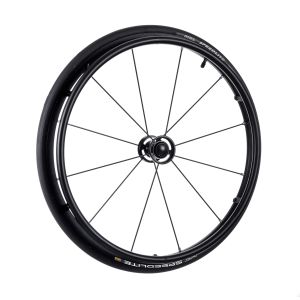 Rear wheel OMOBIC CYCLONE 24'', right, d12.7mm bearing, black rim, black alum.pushrim, black pneumatic tyre and tube