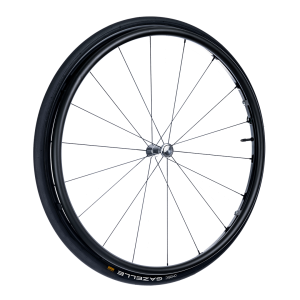 Rear wheel OMOBIC SKYLITE 25'', 18 spokes, d12 mm bearing, black-silver alum. rim, black alu. pushrim, speedlite tyre