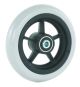 Front wheelchair wheel 5'', D125x30mm, plastic, with 5 spokes, 8 mm axle hole, 53 mm hub, grey PU tyre