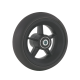 Front wheelchair wheel 5'', D125x40mm, plastic, 10 mm axle hole, grey solid rubber tyre