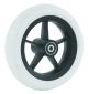 Front wheelchair wheel 7'', D175x43mm, plastic, with 5 spokes, 8 mm axle hole, 54 mm hub, grey PU tyre