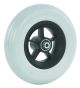 Front wheelchair wheel 7'', D175x45mm, plastic, with 5 spokes, 6 mm axle hole, 56 mm hub, grey PU tyre