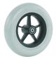 Front wheelchair wheel 8'', D200x45mm, plastic, with 5 spokes, 8 mm axle hole, 60 mm hub, grey PU tyre