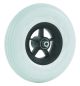 Front wheelchair wheel 8'', D200x50mm, plastic, with 5 spokes, 6 mm axle hole, 56 mm hub, grey PU tyre
