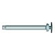 Quick release axle, 12 mm x 98 mm, stainless steel with polished aluminium button