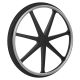 Rear wheel 24'', d1/2'' bearing, plastic rim, aluminium anodized with rivenuts pushrim, polyurethane tyre and inserts
