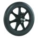 Transfer wheel 12'', 12 mm bearing, side B, M12 x 108 bolt dimensions, drum brake, grey polyurethane tyre, ribbed