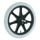 Transfer wheel 16'', 12 mm bearing, M12 x 47 bolt dim., drum brake, brake plate side B, grey tyre, IA-2601 pattern